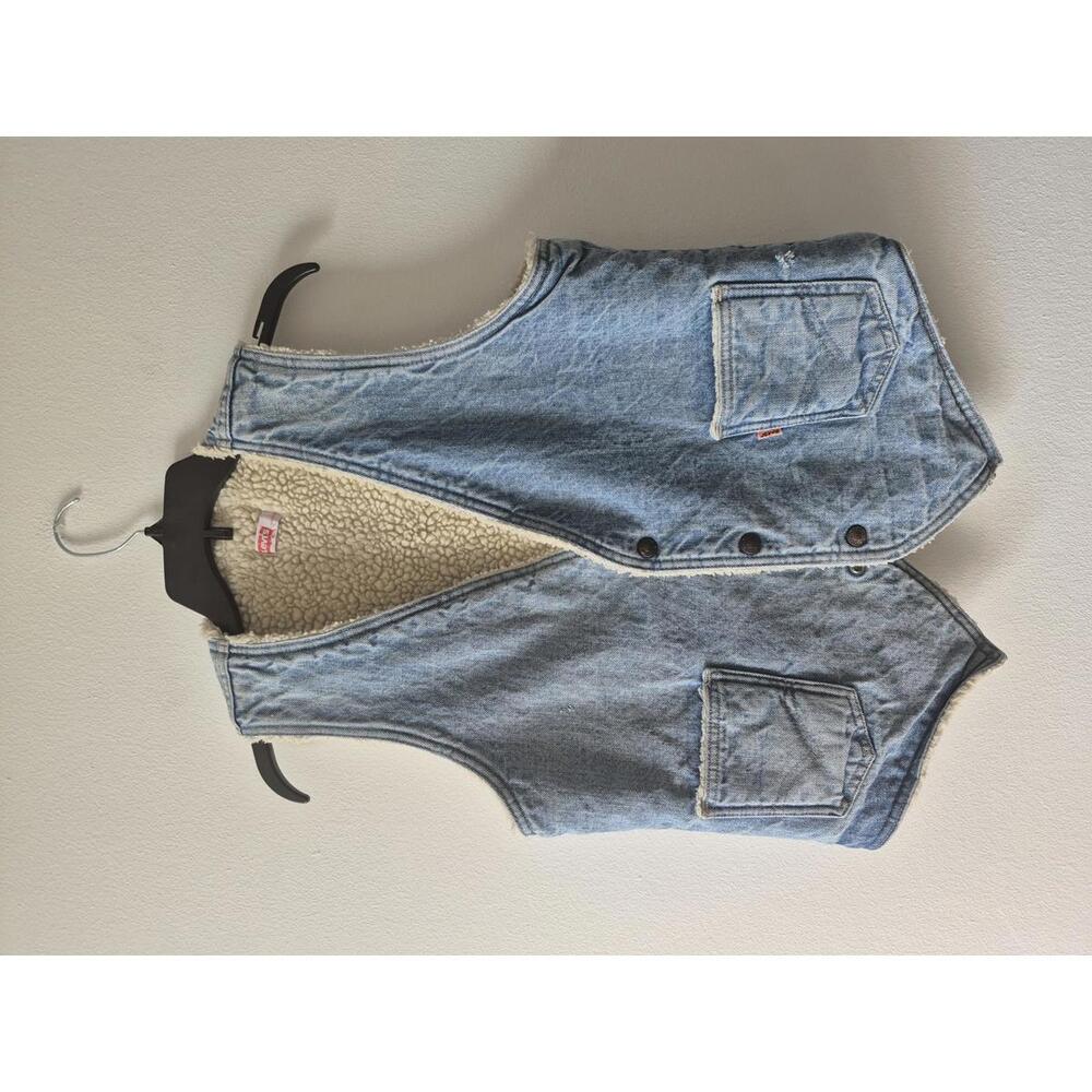 Levi's Vintage 70s Orange Tab Sherpa Lined Denim Vest